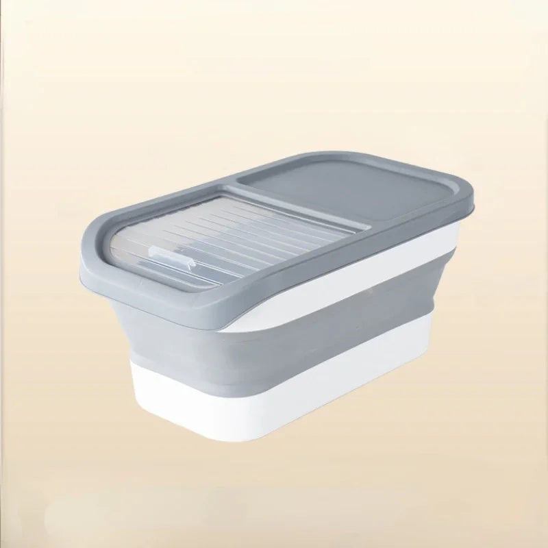Collapsible Cat Dog Food Storage Container with Lid Folding Pet Food Container Airtight Sealing Box Kitchen Grain Storage Boxes