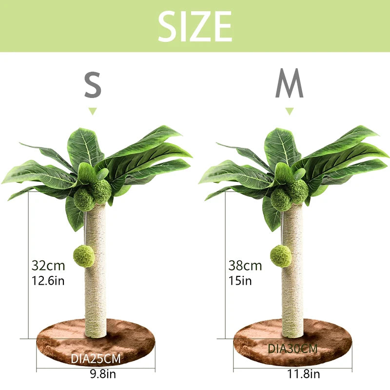 Cat Scratching Post with Dangling Balls For Kitten Cute Palm Tree Cat Scratching Posts Indoor Sisal Rope Cats Posts Pet Products