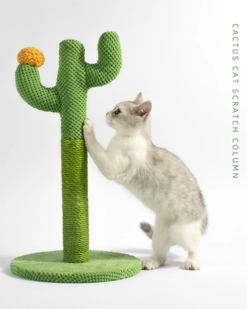 Cactus Cat Scratching Posts Sisal Rope Cat Scratcher Cactus for Young and Adult Cats Interactive Toy Play for Grinding Claws