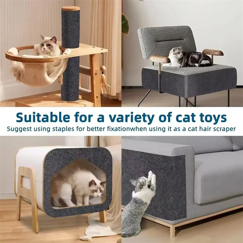 Cat Scratching Mat Trimmable Cat Carpet Cat Scratching Carpet Corner Wall Self-Adhesive Cat DIY Scratch Furniture Protector