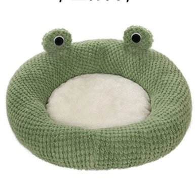 Cute frog cat dog bed warm home pet bed for autumn winter plush small dog cushion cat beds dogs bed pet supplies Pet House