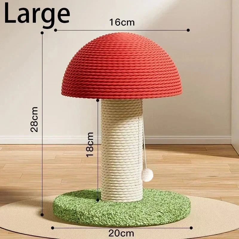 Cat Grab Column Cute Mushroom Shape Cat Scratching Post Sisal Material Wear-resisting Pets Toy Pet Training Supplies Accessories