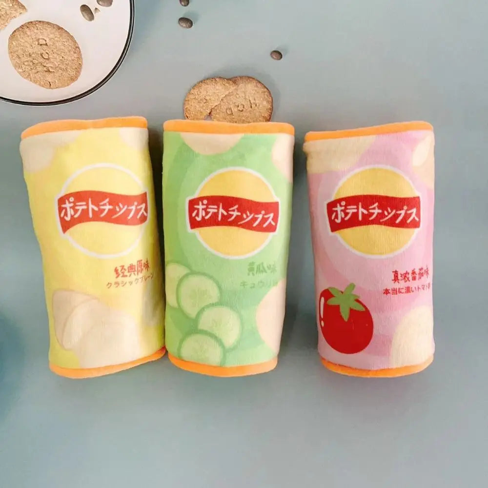 Bite Resistant Simulated Potato Chip Dog Toy Wear Resistant Removable Pet Snuffle Toy Plush Interactive Dog Puzzle Toys