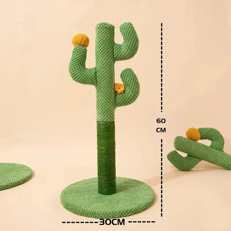 Cactus Cat Scratching Posts Sisal Rope Cat Scratcher Cactus for Young and Adult Cats Interactive Toy Play for Grinding Claws