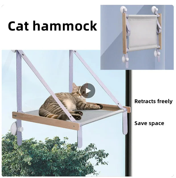 Cat Hammock Window Bed Kitten Sunny Seat Hanging Mount Beds Cat Sofa playing double-decker tunnels Suction Cup Wall Pet Hanging