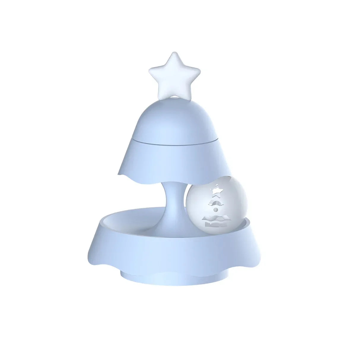 Cats Christmas Tree Mini Track Turntable Bell Glowing Ball Self Amusement Puzzle Pet Toy Interactive Durable Safe Non Toxic