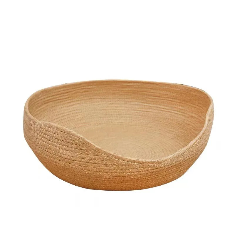 HOOPET Four Seasons Pet Bed Kennel for Cat Puppy Dog Beds Sofa Handmade Bamboo Weaving Cat Cozy Nest Pet Accessories