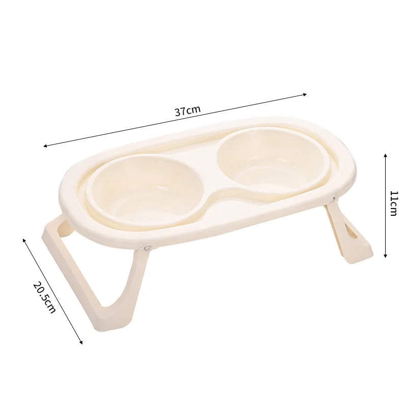 elevated Pet Cat Bowl Feeder Cat Food Bowl With Water Fountain Double Bowl Drinking Raised Stand Dish Bowls For Cats