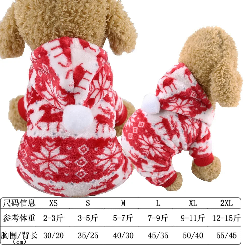 Dog Clothes Christmas Winter Warm Pet Clothes Puppy Jumpsuit Hoodie Coat Doggy Apparel Mascotas Clothes For Dogs Ropa Perro