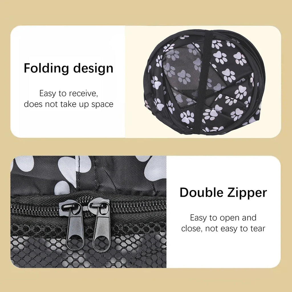 Indoor & Outdoor Foldable Portable Pop-Up Pet Carrier Tent with Mesh Window Zippered Door for Pet Small Dog & Cat Travel Carrier