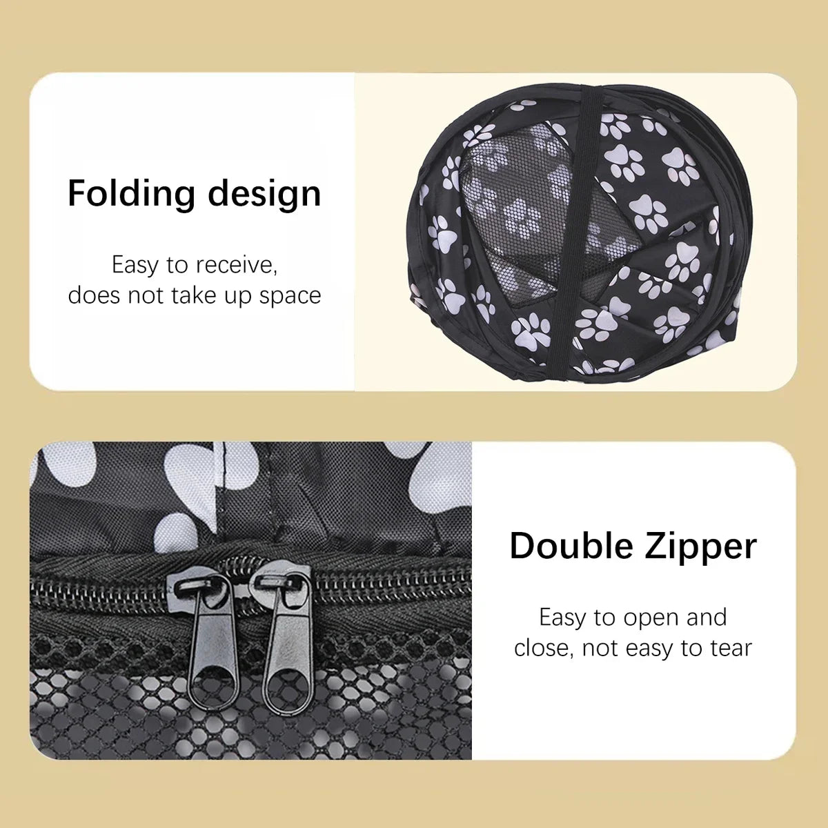 Indoor & Outdoor Foldable Portable Pop-Up Pet Carrier Tent with Mesh Window Zippered Door for Pet Small Dog & Cat Travel Carrier