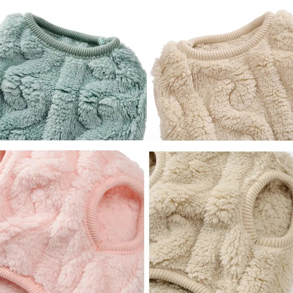 Fleece Warm Dog Cloth Sleeveless Soft Cozy Plush Vest Puppy Winter Overall for Small Medium Pet Sweatshirt  for Dog and Cat