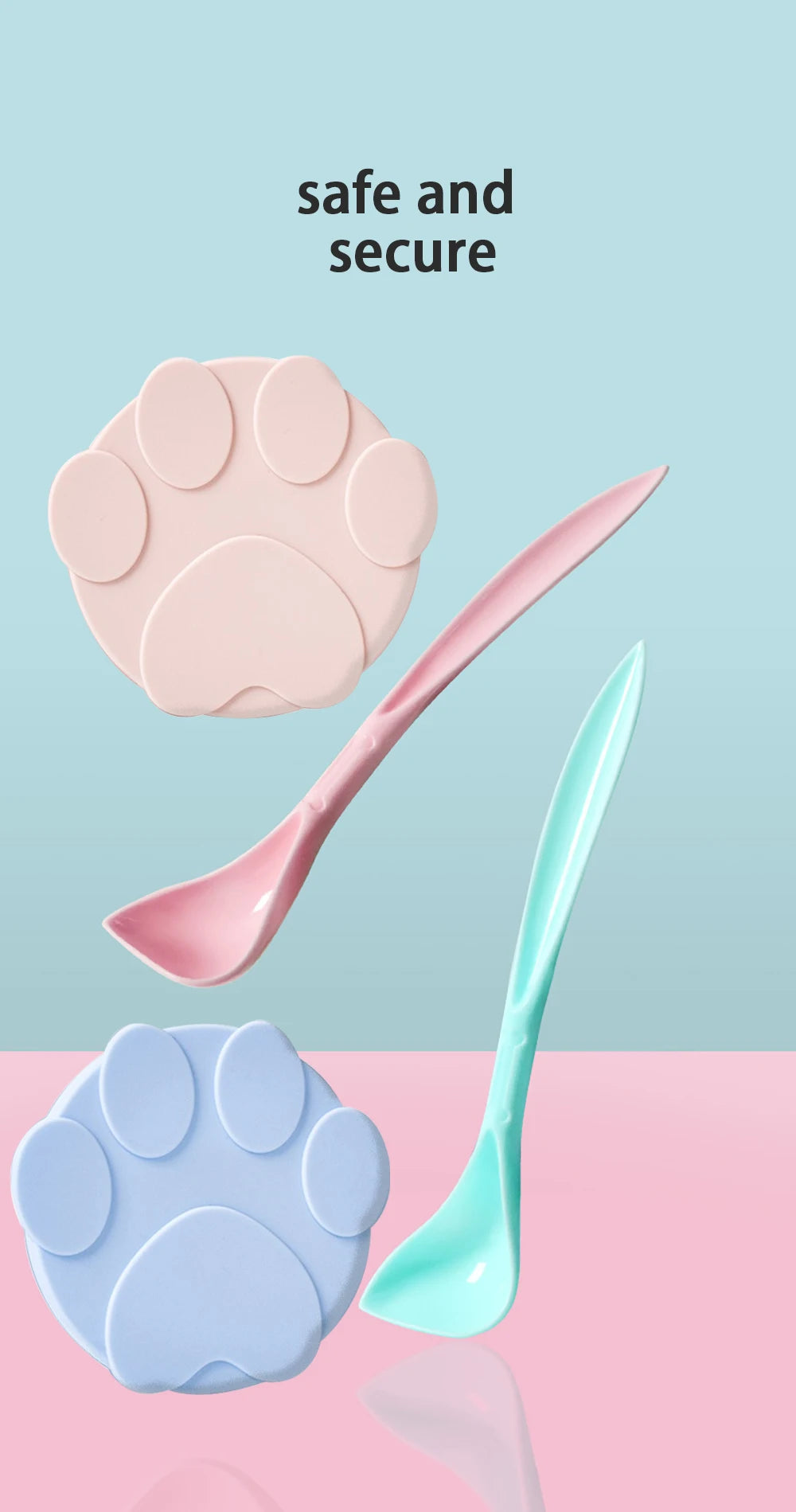 Cute Cat Paw Can Storage Cover Reusable Pet Food Cover Can Lid 2-in-1 Fresh-keeping Food Cover Spoon Tin Cans Food Accessories