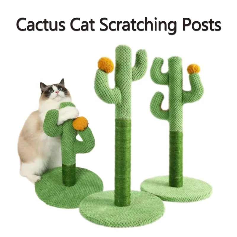 Cactus Cat Scratching Posts Sisal Rope Cat Scratcher Cactus for Young and Adult Cats Interactive Toy Play for Grinding Claws