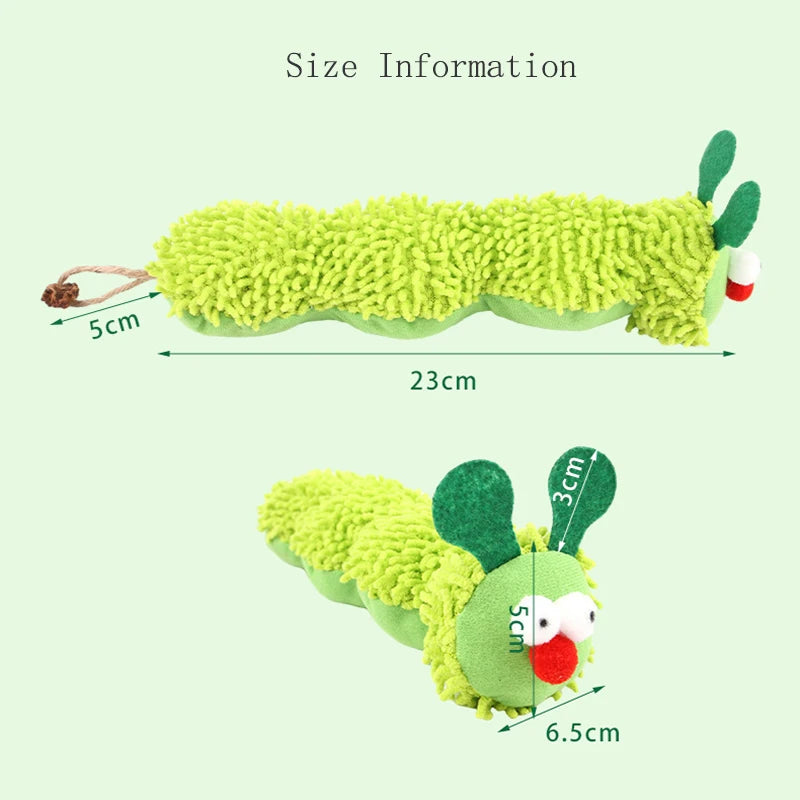 Cat plush toy pet amusing cat to relieve boredom interactive scratch-resistant and bite-resistant green animal toy