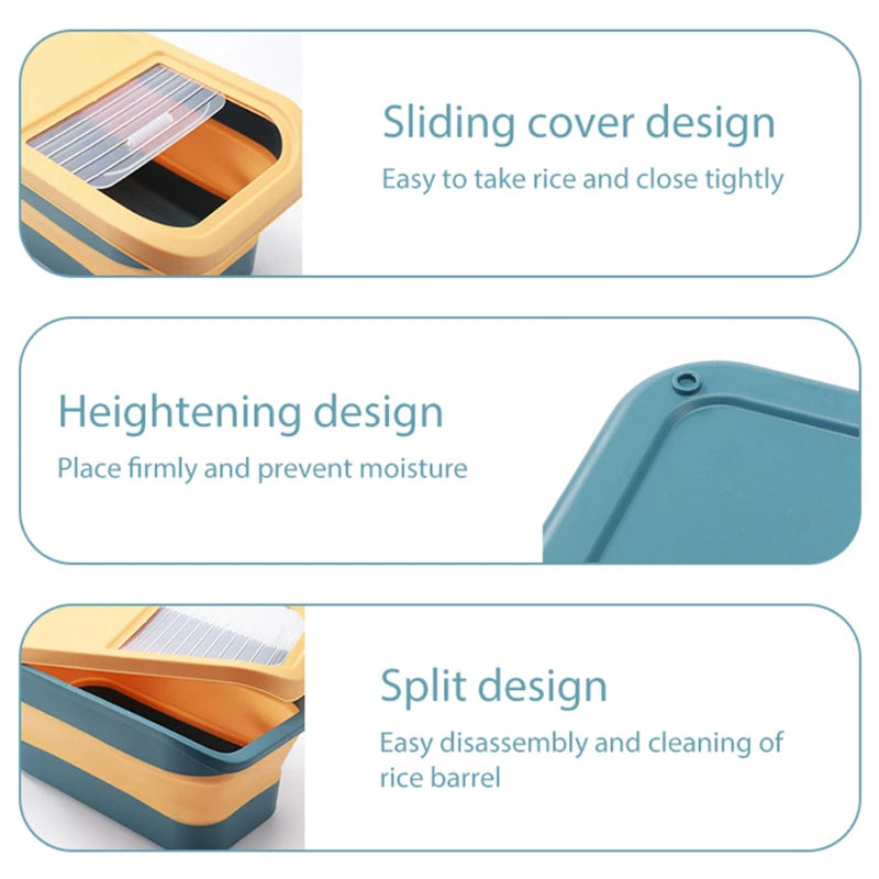 Collapsible Cat Dog Food Storage Container with Lid Folding Pet Food Container Airtight Sealing Box Kitchen Grain Storage Boxes