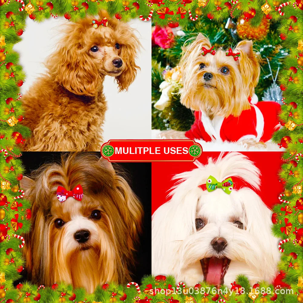 Fashion Mixcolor Pet Products Bowties Christmas Style Removable Pet Collar Accessories Dog Bows Pet Supplies Cat Dog Bowties