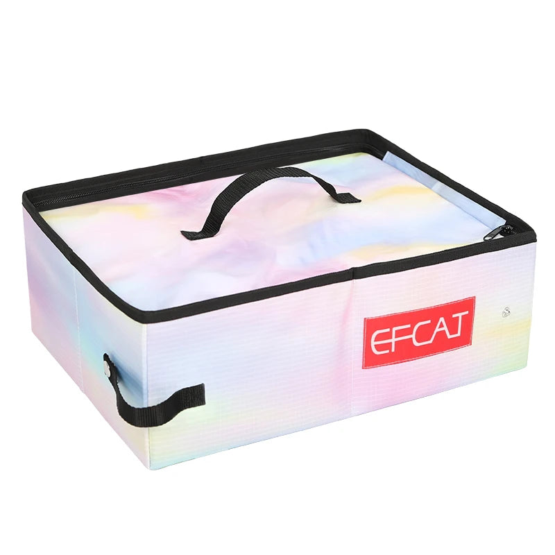 EFCAT Portable Cat Simple Litter Box With Cover Foldable Waterproof Large Size Outdoor Pet Kitten Travel Toilet