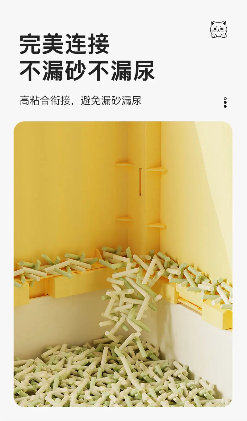 Extra Large Enclosed Cat Litter Box High Sided Anti Splash Tray with Odor Control Sealed Kitty Toilet with Deodorizer Cats