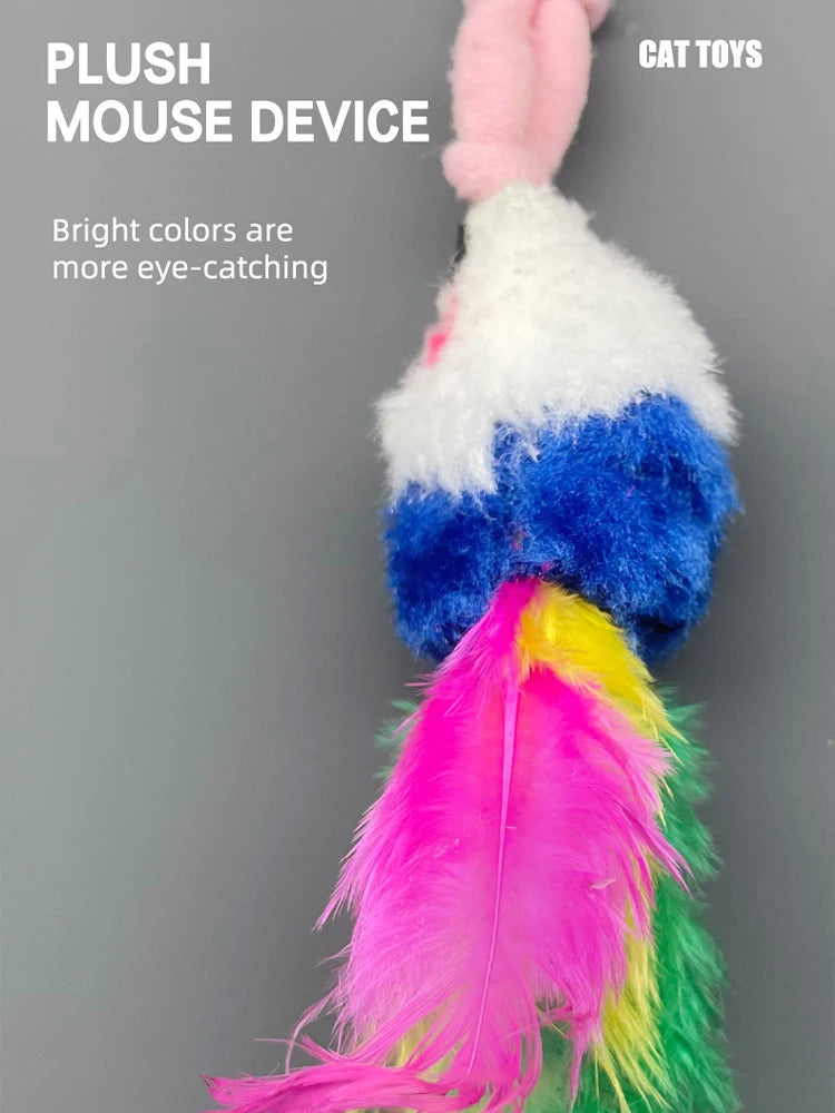 Cat Interactive Ball Toy, Automatic Rolling Ball with Tail, Rechargeable Smart Pet Interactive Toy, Intelligent Mouse for Cat