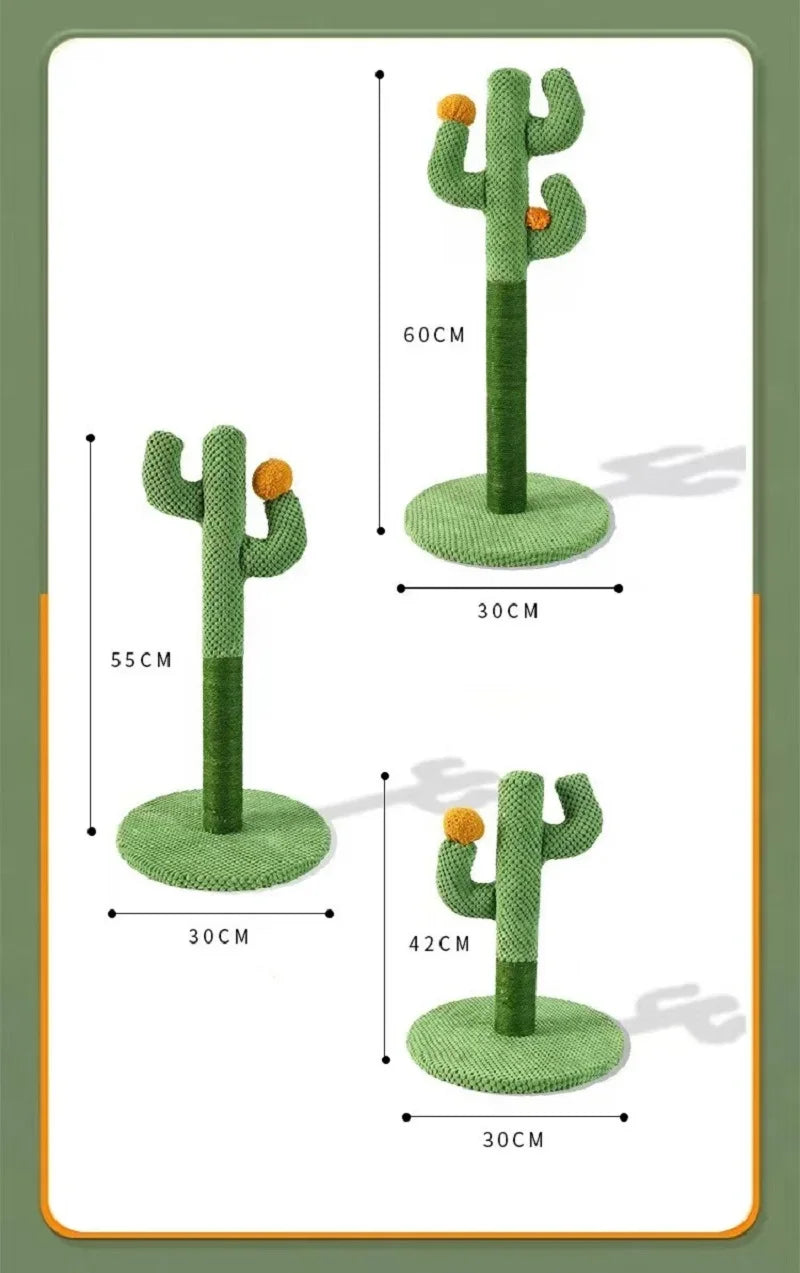 Cactus Cat Scratching Posts Sisal Rope Cat Scratcher Cactus for Young and Adult Cats Interactive Toy Play for Grinding Claws