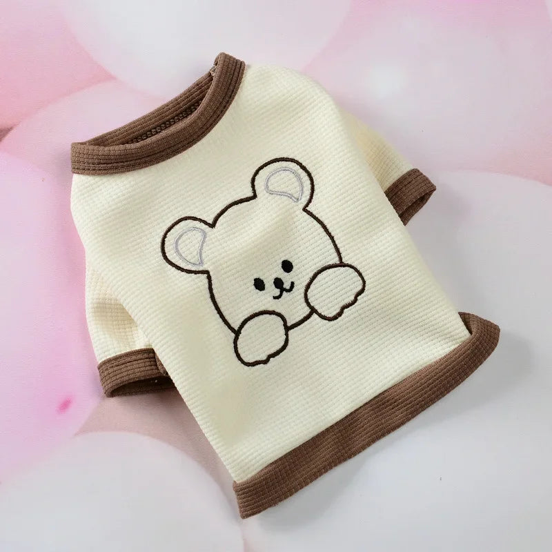 Cute Couple Dog Clothes Pet Dresses Shirt Waffle Cat Dog Shirt Puppy Pet Skirt Clothing for perro Dogs Cats Chihuahua Yorkie