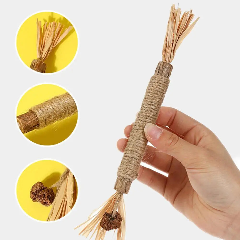 Cat Toys Cleaning Teeth Silvervine Chew Stick Pet Snacks Sticks Natural Stuff with Catnip for Kitten Catnip Teasing Chew Toys