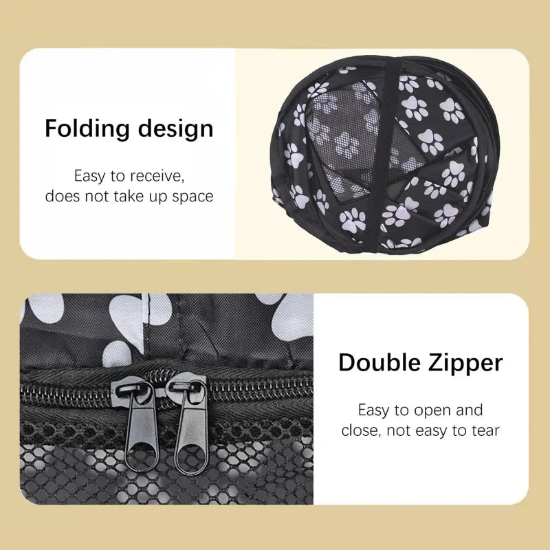 Indoor & Outdoor Foldable Portable Pop-Up Pet Carrier Tent with Mesh Window Zippered Door for Pet Small Dog & Cat Travel Carrier