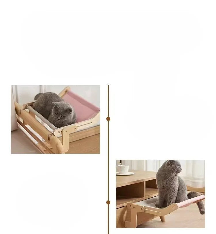 Cat Suspension Hammock Portable Detachable Comfortable Cats Sunroom Seat Cat Climbing Frame Pet Accessories Easy To Wash Cat Bed
