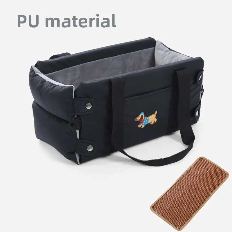 Dog Carrier Car Central Control Pet Safety Seat Dog House Cushion Pet Car Supplies Cat Mat Dog Car Seat Dog Nest PU Leather