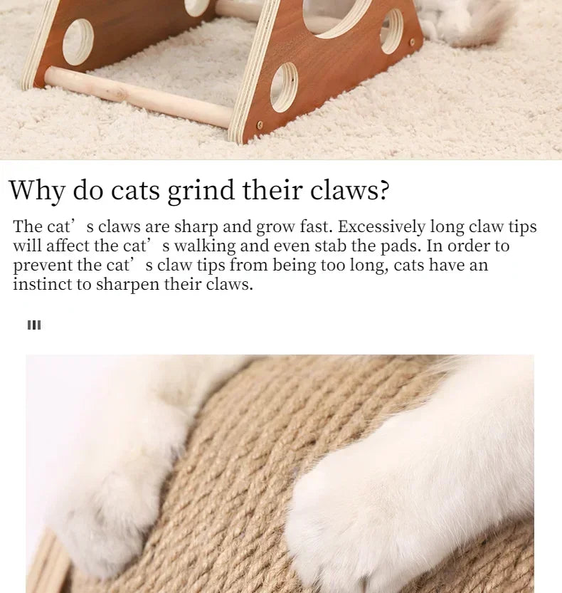 Cat Scratching Ball Wood Stand Pet Furniture Sisal Rope Ball Toys Kitten Climbing Scratcher Grinding Paws Scraper Accessories