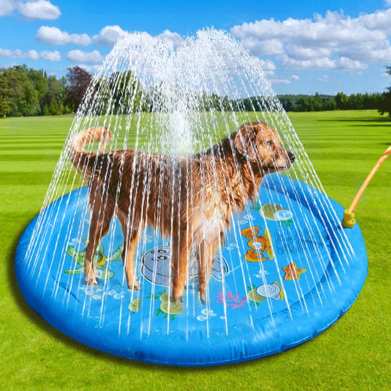 100/170cm Children's Pet Inflatable Water Spray Pad Outdoor Game Dog Interactive Water Spray Toy Outdoor Lawn Water Play Pad