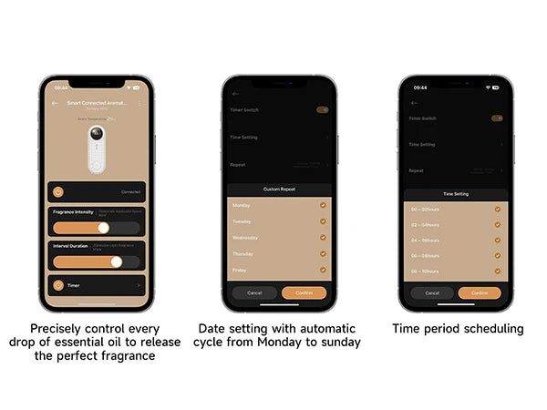 Essential Oil Diffuser with APP Control, Aroma Diffuser (Auto Spray, Desktop Wall Mountable) for Home Office, with Refill Liquid