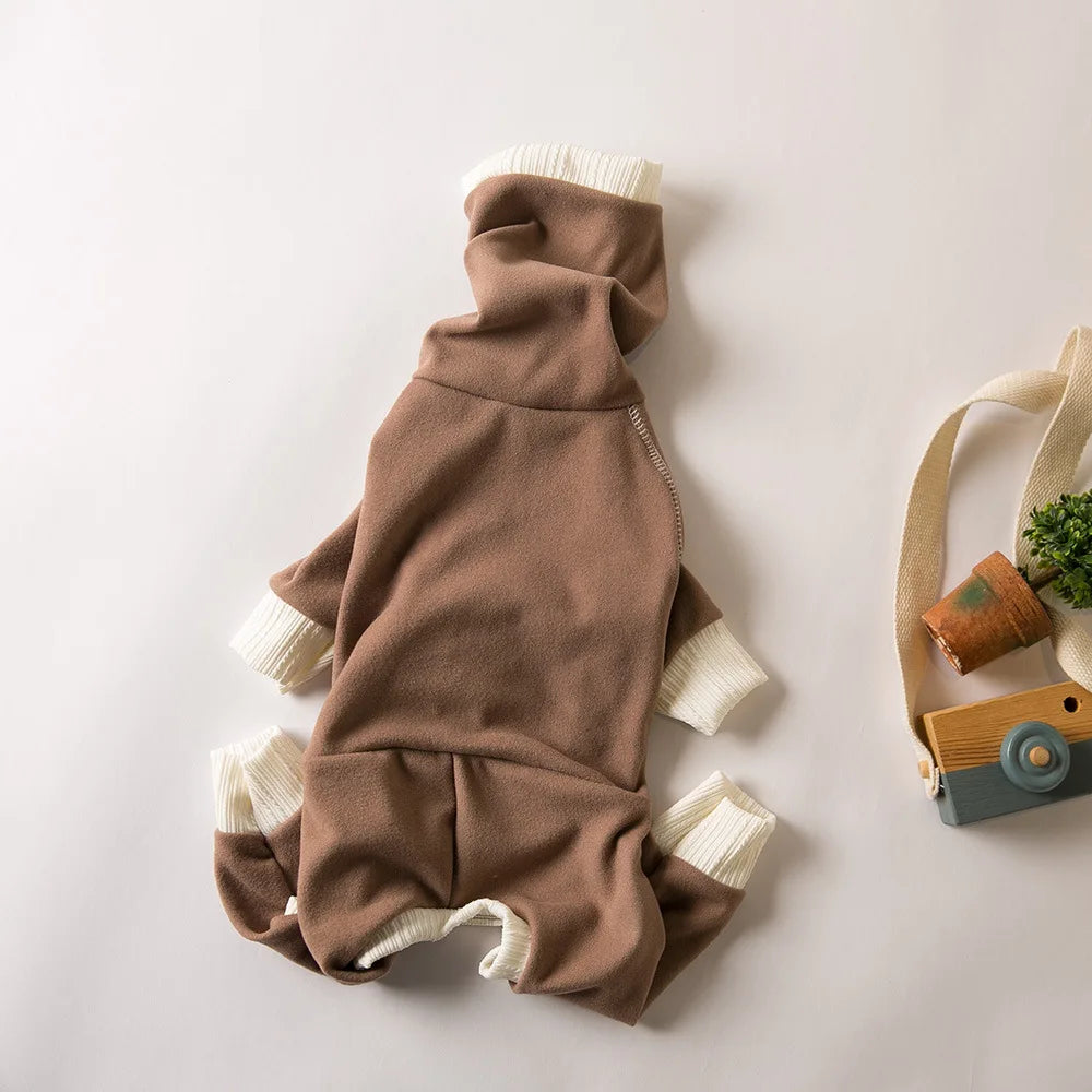 Dog Clothes Pet Plush Warm High Neck Four Legged Clothes Slightly Elastic Little Lingti Huibit Clothes Four Legged Warm Base