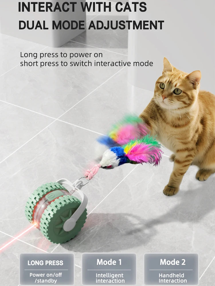 Cat Interactive Ball Toy, Automatic Rolling Ball with Tail, Rechargeable Smart Pet Interactive Toy, Intelligent Mouse for Cat