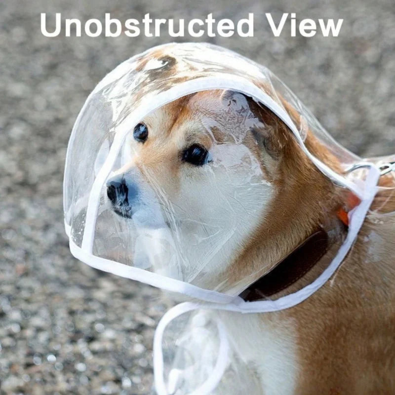 1pc waterproof and windproof pet clothing for dogs, transparent pet dog raincoat, small waterproof and windproof pet clothing