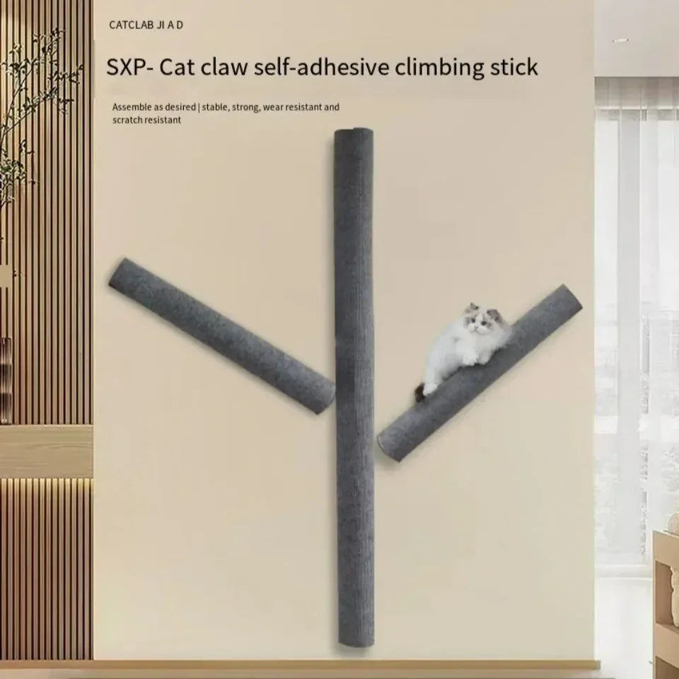 Cat Scratching Post Cat Scratching Stick Wall Mounted Portable Selfadhesive Kitten Toy Climbing Frame Wear Resistant Pet Supply