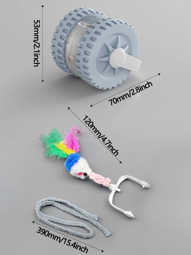 Cat Interactive Ball Toy, Automatic Rolling Ball with Tail, Rechargeable Smart Pet Interactive Toy, Intelligent Mouse for Cat