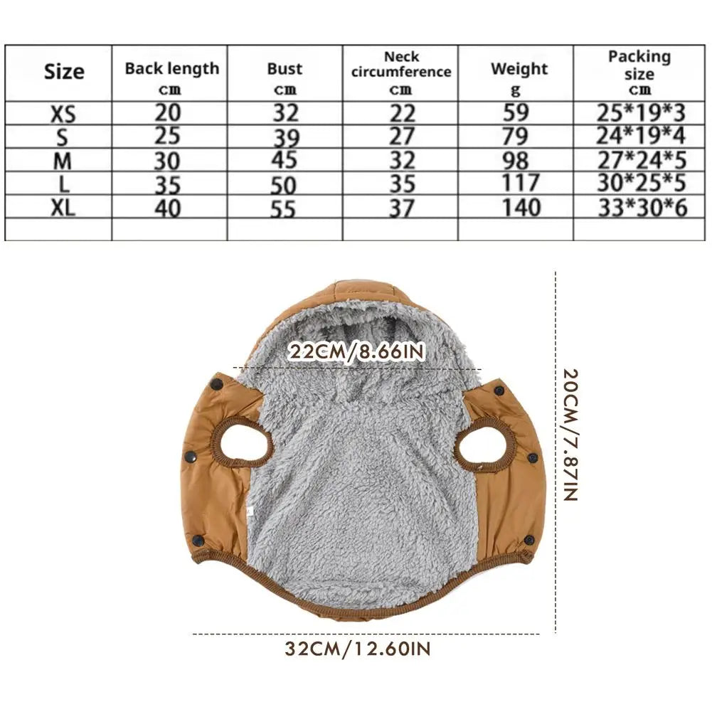 Fleece Warm Pet Clothes For Small Medium Dogs Pet Jacket Thicken Pets Coat For Winter Waterproof Outdoor Puppy Costume Pug Parka
