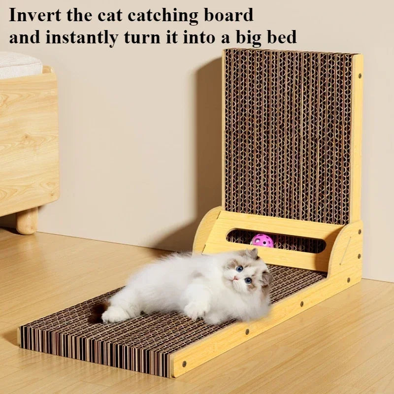 Cat Scratching Board L-shaped Detachable Wooden Wear Resistant and Scratch Resistant Grinding Claw Toy Furniture Protector CAT