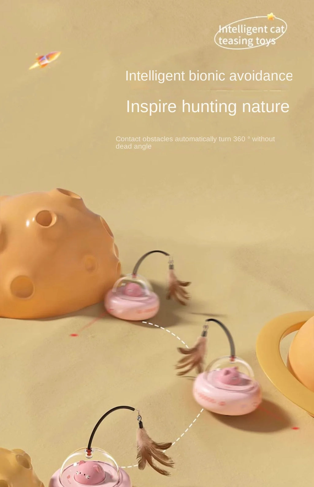 3-in-1 Automatic Intelligent Pet Teaser Toy – Interactive Cat & Dog Toy for Indoor Fun & Engagement