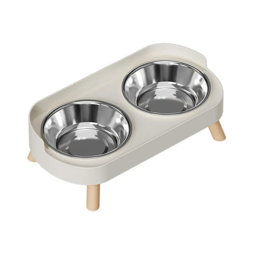 Cat Bowl Double Bowl Set - Anti-Spill Anti-Tip Pet Food Bowl & Water Bowl | Non-Slip Base Cute Cat Feeding Bowls Pet