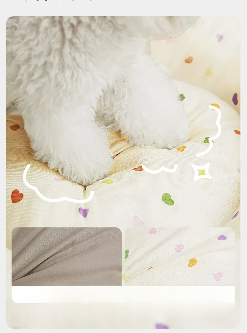 Cute Cat Bed Enclosed All-Season Pet Bed for Cats Small Dogs Nest Soft Skin-Friendly Fabric Comfortable Puppy House