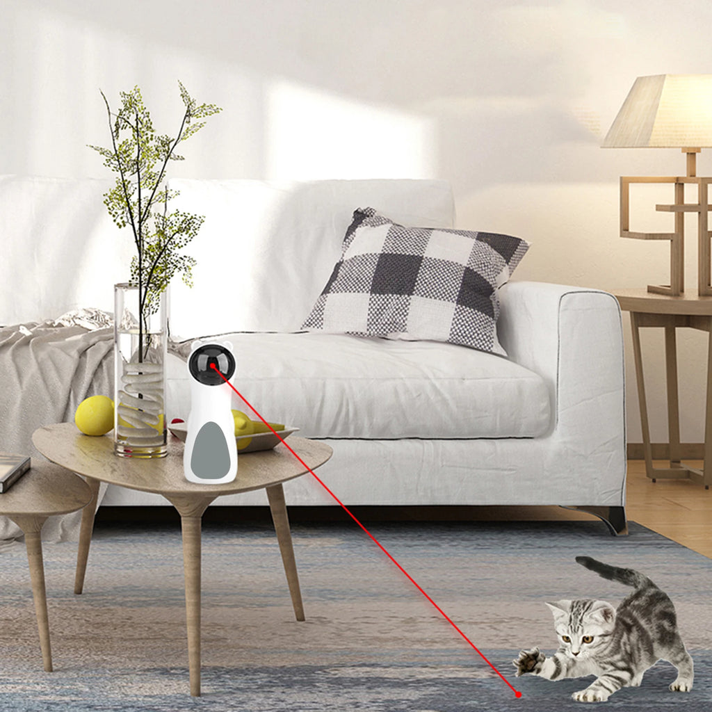 Cat Laser Toy, Automatic Rotating Laser Pointer for Cats, USB/Battery Charging Operated Pet Training Exercise Chaser Tool