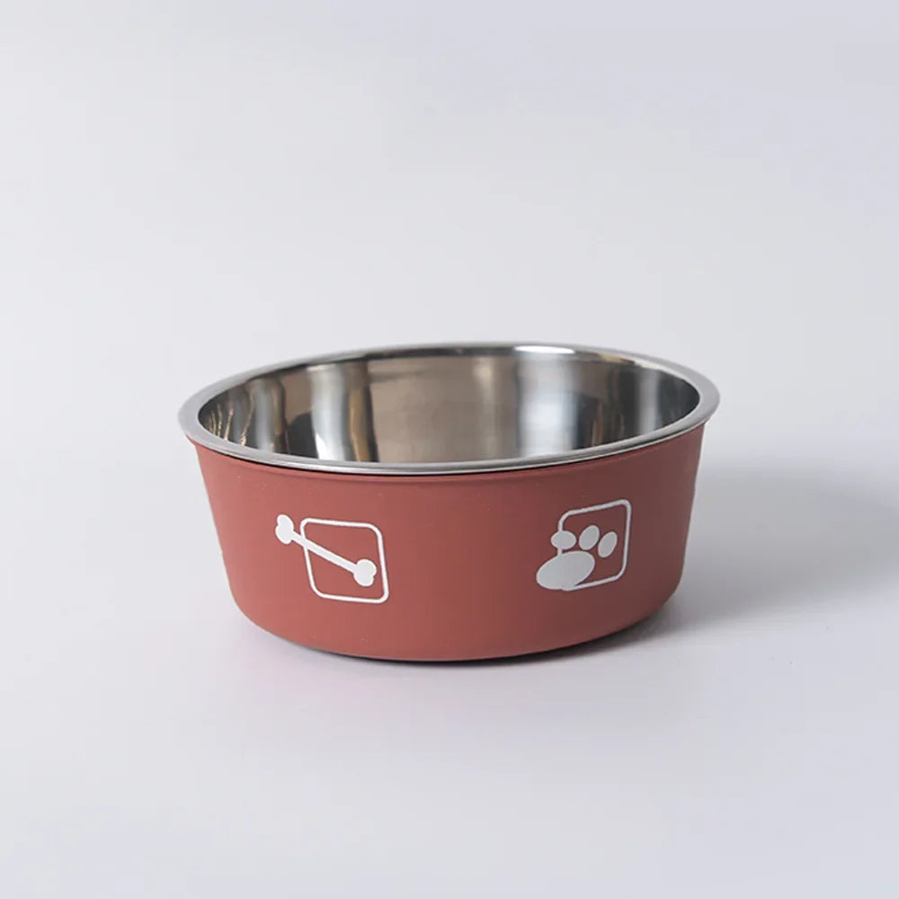 Durable Pet Food Bowl Stainless Steel Double-layer Thickened Anti-slip Water Pet Feeder Water Basin Universal for Cats and Dogs