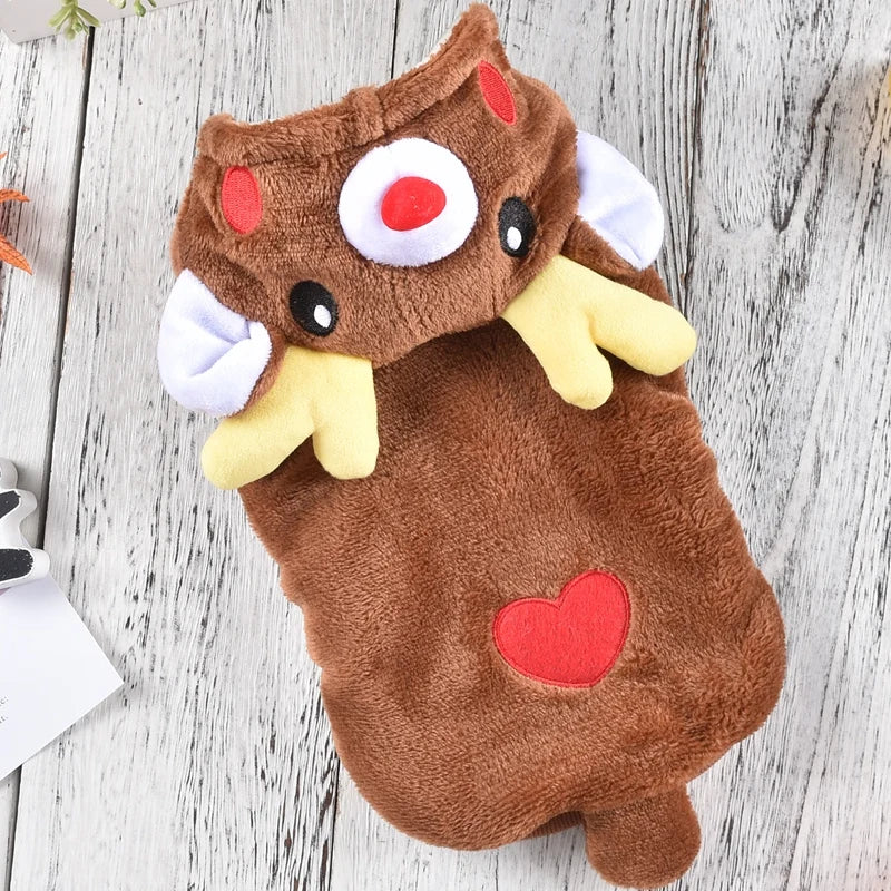 Christmas Halloween Clothes For Small Medium Dogs Thicken Warm Pet Hoodie Corgi French Bulldog Chihuahua Apparel Hoodie Outfits