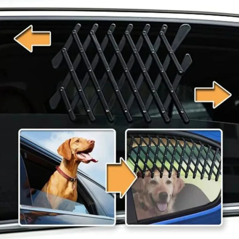 Car Window Pet Gate Pet Dog Puppy Ventilation Grill Safe Guard for Pet Travel Car Window Protection Mesh for Cars, Trucks & SUVs