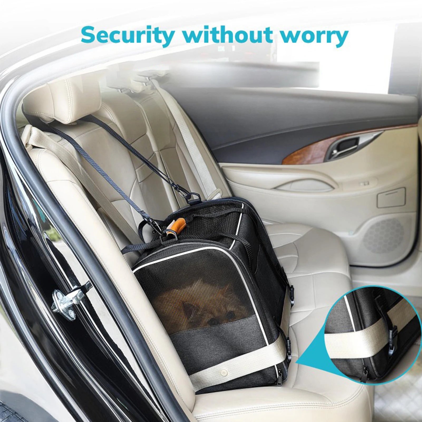 Cat Carrier Bag Breathable Foldable Pets Carriers for Dogs and Cats with Shoulder Strap Hands-Free Pets Carrying Bag for Cars