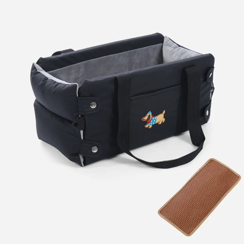 Dog Carrier Car Central Control Pet Safety Seat Dog House Cushion Pet Car Supplies Cat Mat Dog Car Seat Dog Nest PU Leather