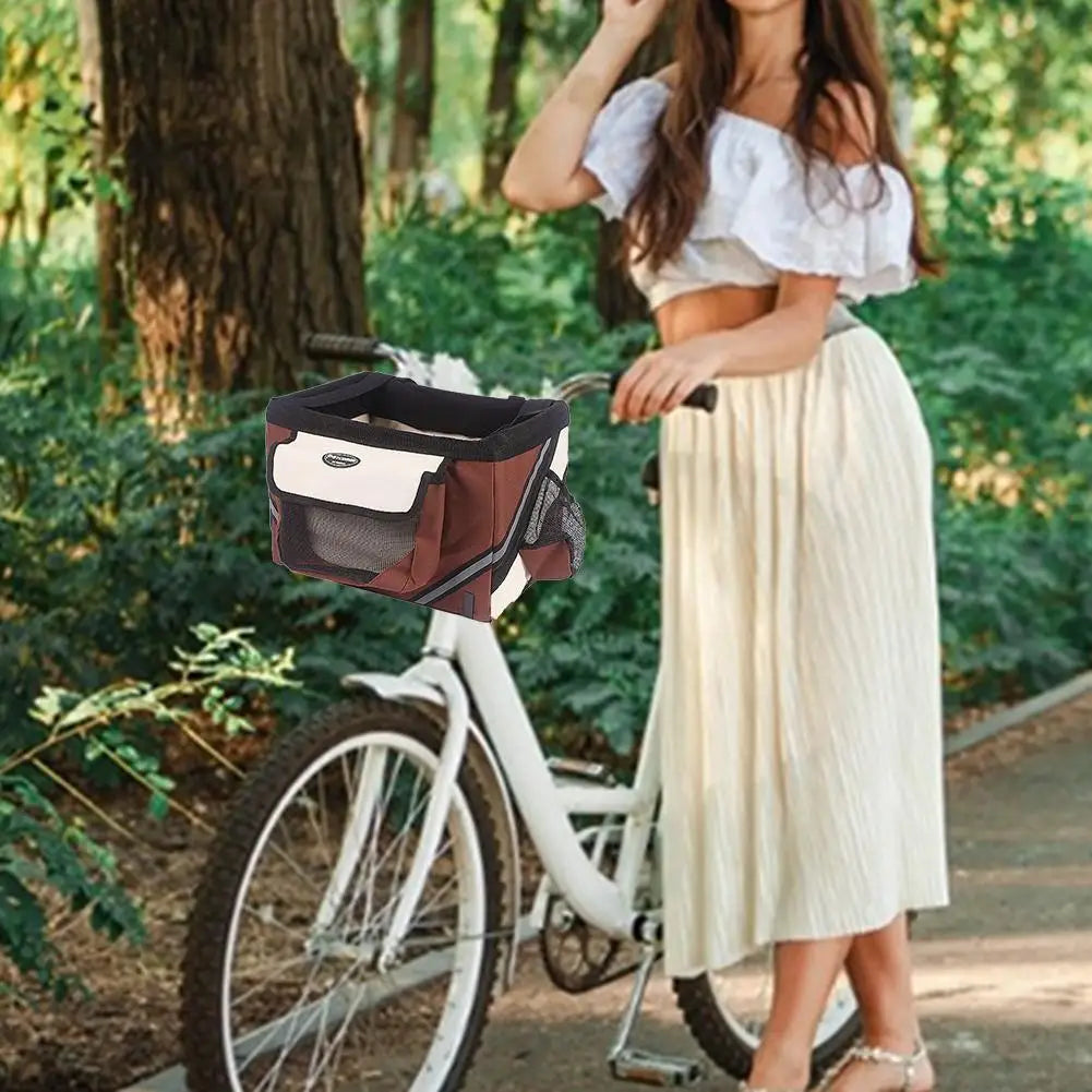 Bicycle Bag Dogs Baskets Bike Handlebar Front Basket Small Cat Dog Nest Puppy Cats Bed Carrier For Travel Shopping